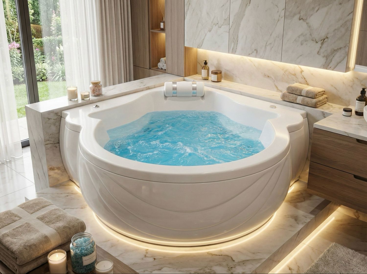 Baignoire SANIBEL Elysée dans une salle de bains contemporaine premium